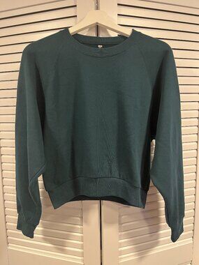 Uniqlo Cropped Oversized Sweatshirt Dark Green XS